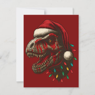 Carte Postale T-Rex Père Noël Dinosaur Noël