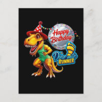 T-Rex portant une tenue de course verte
