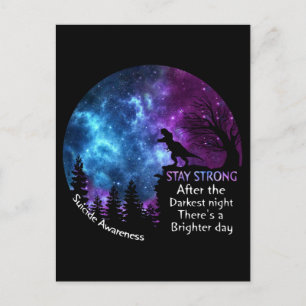 Carte Postale T Rex Sensibilisation au suicide Restez fort T Rex