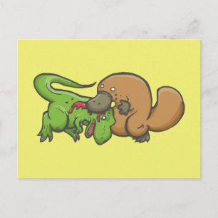 Carte Postale T-rex vs Platypus