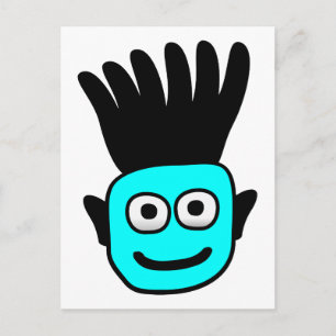 Carte Postale T-Ron—Enfant Avec Mohawk Funky, Bleu