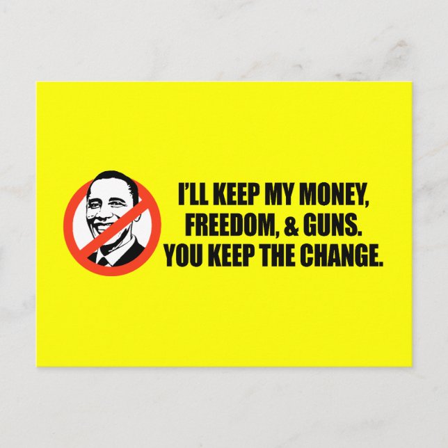 Carte Postale T-shirt anti-Obama - Vous gardez le changement (Devant)