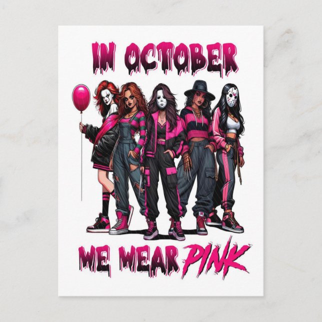 Carte Postale T-shirt Bow 2025 Cancer du sein | Cancer du sein A (Devant)