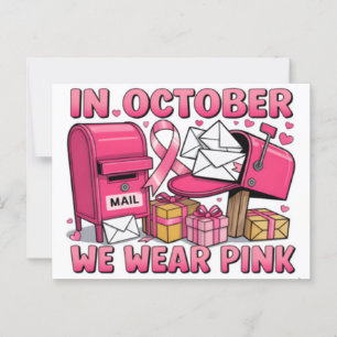 Carte Postale T-shirt Bow 2025 Cancer du sein Cancer du sein A