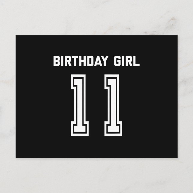 Carte Postale T-shirt cadeau d'anniversaire 11 ans Fille 11 ans (Devant)