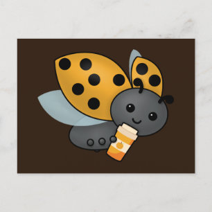 Carte Postale T-shirt citrouille Latte Ladybug