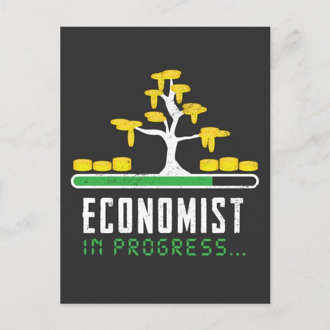 Carte Postale T-shirt économiste Economie Chargement de progrès (Devant)