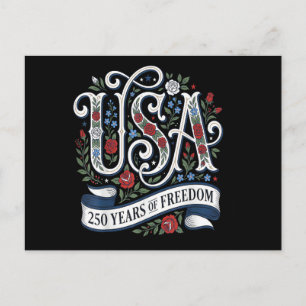 Carte Postale T-shirt Femme 250e Anniversaire USA Patriotique 4 