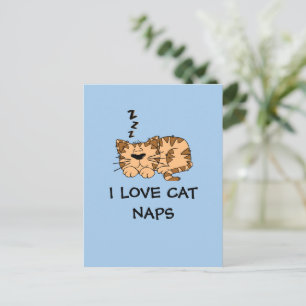 Carte Postale T-shirt "J'adore les siestes de chat"