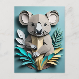 Carte Postale T-shirt Koala 3D Paper Art Design