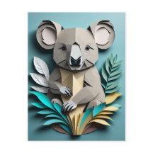 T-shirt Koala 3D Paper Art Design