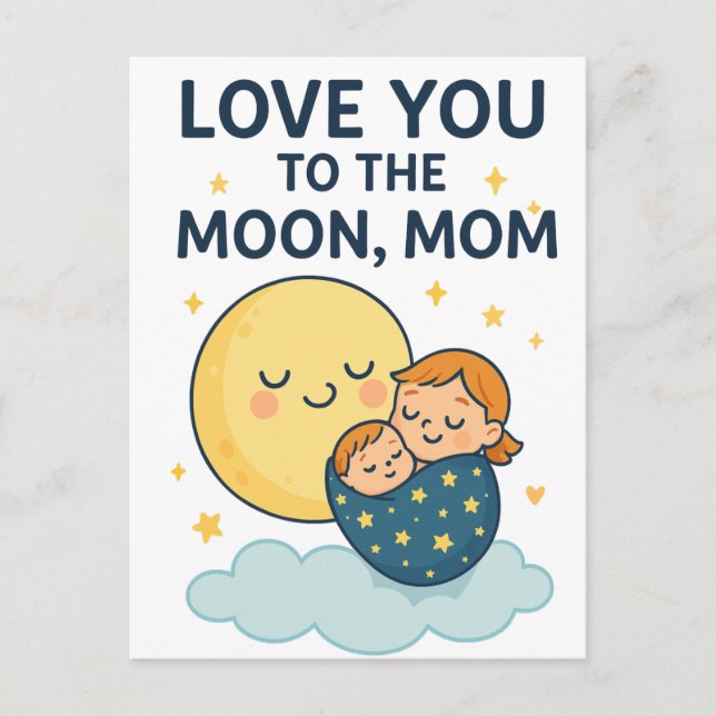 Carte Postale T-shirt maman de la Lune (Devant)