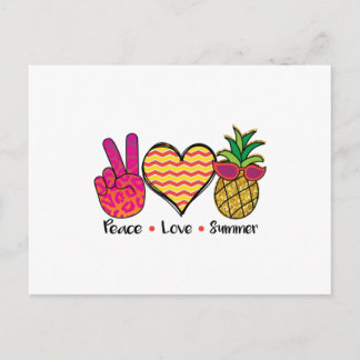 Carte Postale T Shirt Paix Amour Été Cool