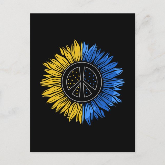 Carte Postale T-shirt pour femmes Paix en Ukraine Tournesol Ukra (Devant)
