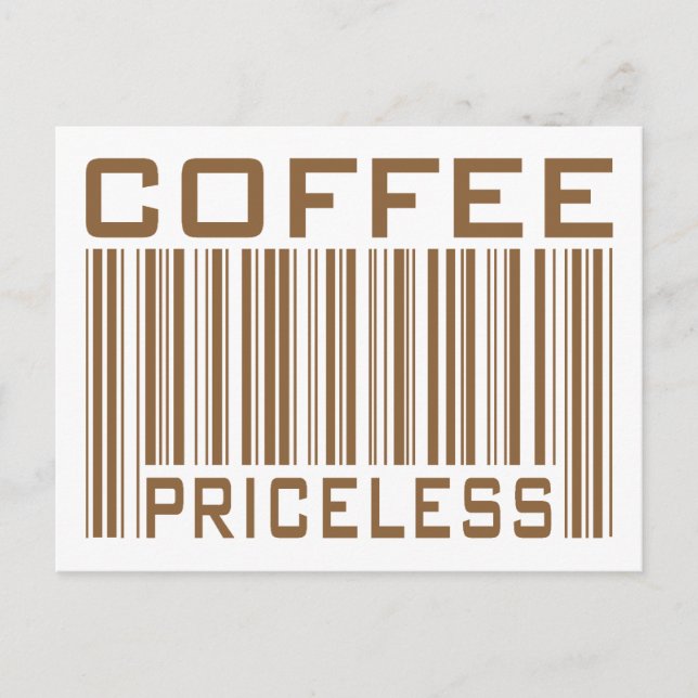 Carte Postale T-shirts cadeaux code-barres café sans prix (Devant)