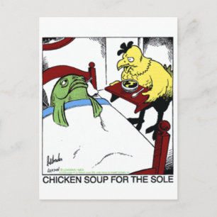 Carte Postale T-shirts Cadeaux Poisson/ Poulet Drôle pour la Sou
