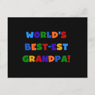 Carte Postale T-shirts couleurs vives Meilleur Papy du monde