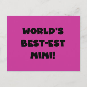 Carte Postale T-shirts et cadeau noirs des textes Mimi du