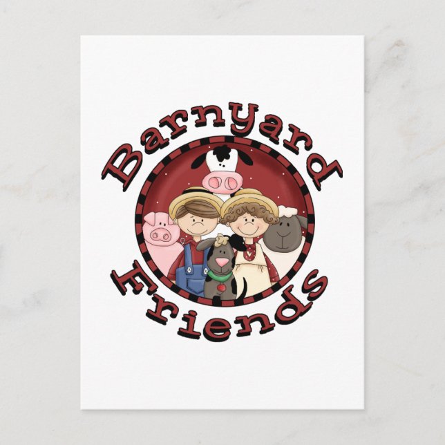 Carte Postale T-shirts et cadeaux Barnyard Friends (Devant)
