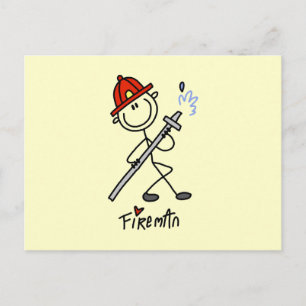 Carte Postale T-shirts et cadeaux basiques de pompier à figure b