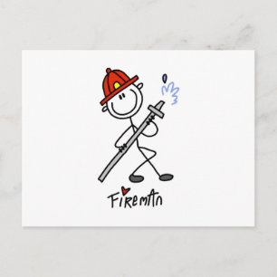Carte Postale T-shirts et cadeaux basiques de pompier à figure b