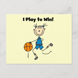 Carte Postale T-shirts et Cadeaux Basketball Jouer pour Gagner