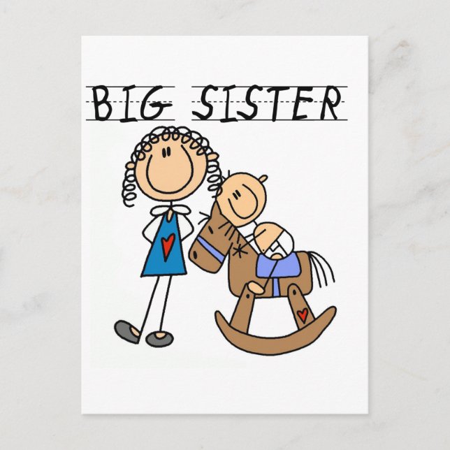 Carte Postale T-shirts et cadeaux Big Sister Baby Brother (Devant)