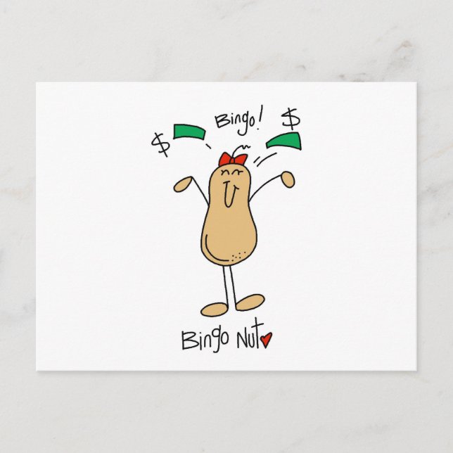 Carte Postale T-shirts et cadeaux Bingo Nut (Devant)