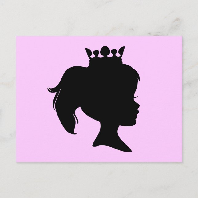 Carte Postale T-shirts et cadeaux Black Silhouette Princess (Devant)