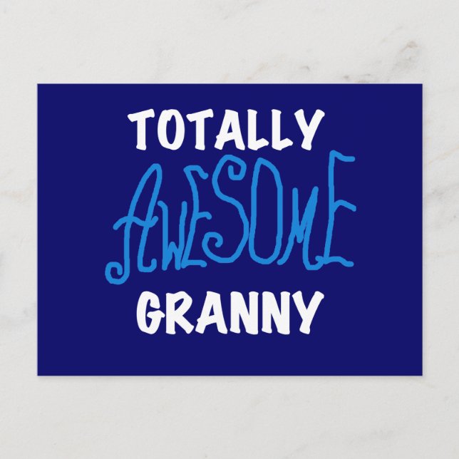 Carte Postale T-shirts et cadeaux bleu Granny absolument géniaux (Devant)