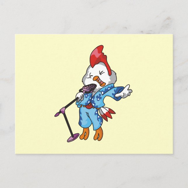Carte Postale T-shirts et cadeaux Chicken Rock Star (Devant)