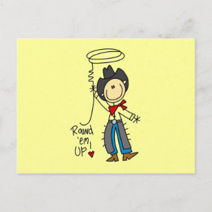 Carte Postale T-shirts et Cadeaux Cowboy Round Em Up