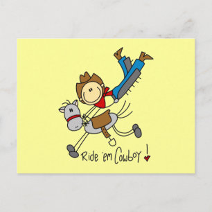 Carte Postale T-shirts et cadeaux Cowboy Stick Figure