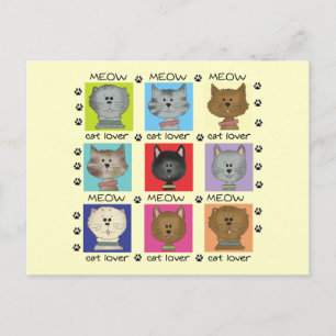 Carte Postale T-shirts et cadeaux d'amoureux des chats de Meow