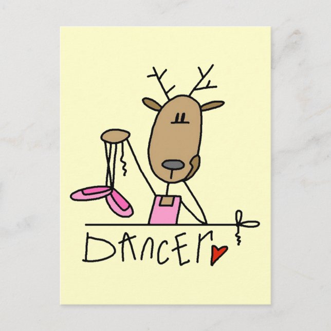 Carte Postale T-shirts et cadeaux Dancer Reindeer (Devant)