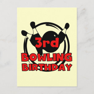 Carte Postale T-shirts et cadeaux d'anniversaire de bowling 3 an