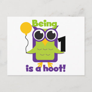 Carte Postale T-shirts et cadeaux d'anniversaire de Hoot Owl 1er