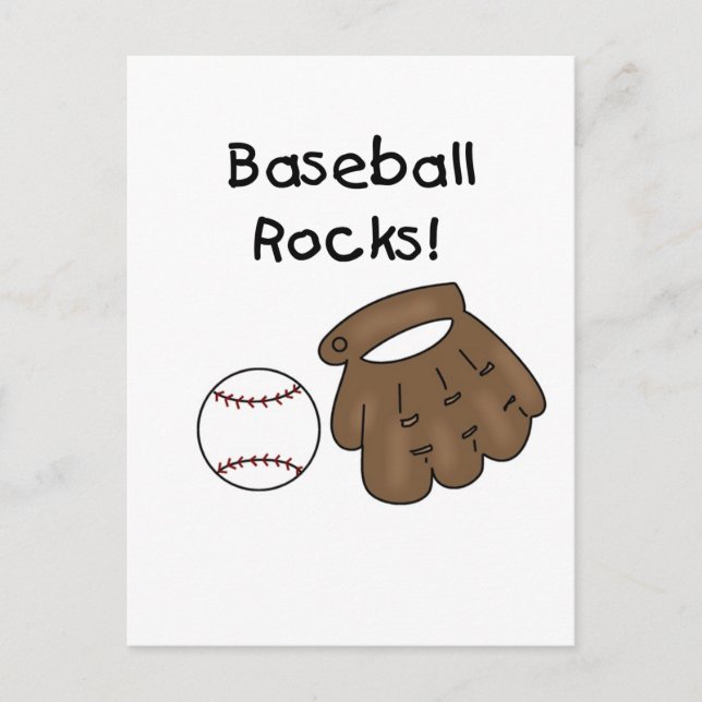 Carte Postale T-shirts et cadeaux de Baseball Rocks (Devant)