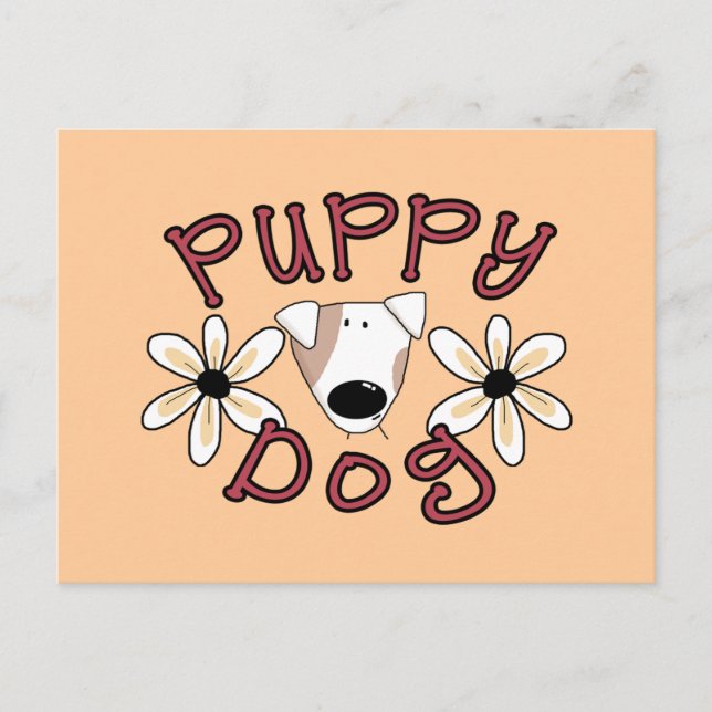 Carte Postale T-shirts et cadeaux de Chien Chien de Fleurs (Devant)