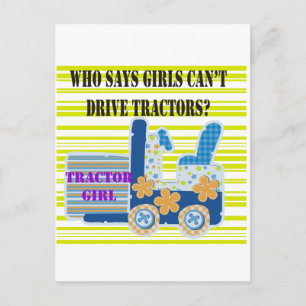 Carte Postale T-shirts et cadeaux de fille de tracteur