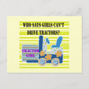 Carte Postale T-shirts et cadeaux de fille de tracteur