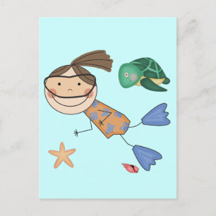 Carte Postale T-shirts et cadeaux de natation pour filles