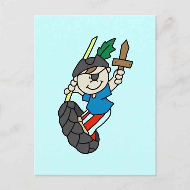 Carte Postale T-shirts et Cadeaux de Pirate Garçon Ahoy Matey (Devant)