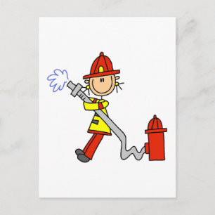Carte Postale T-shirts et cadeaux de pompier avec tuyau