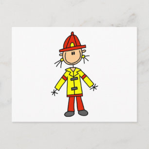 Carte Postale T-shirts et cadeaux de pompier en bonhomme allumet