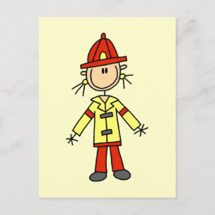 Carte Postale T-shirts et cadeaux de pompier en bonhomme allumet