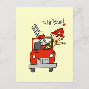 Carte Postale T-shirts et Cadeaux de Pompiers à la Rescousse