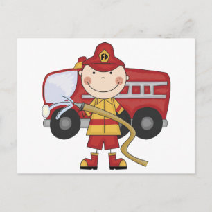 Carte Postale T-shirts et cadeaux de pompiers masculins