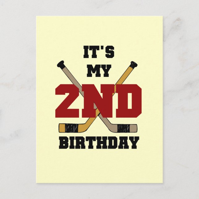 Carte Postale T-shirts et cadeaux du 2e anniversaire de hockey (Devant)