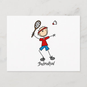 Carte Postale T-shirts et cadeaux du joueur de badminton